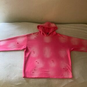 Pink Distressed Hoodie